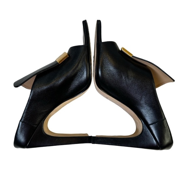 Sergio Rossi SR1 Sabot Mules Black with Gold Detail Size 5 - Picture 9 of 16